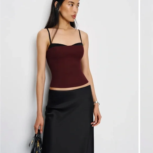 Reformation Red and Black Melanie Top - Picture 3 of 5